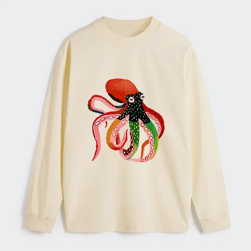 Tokyo‑Tiger Colorful Octopus Art Classic Long Sleeve T-Shirt