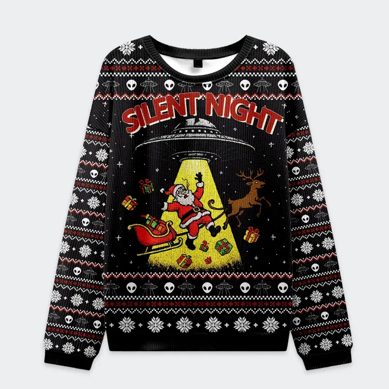 Tokyo-Tiger Santa Claus Was Kidnapped By Aliens Christmas Ugly Sweatshirt