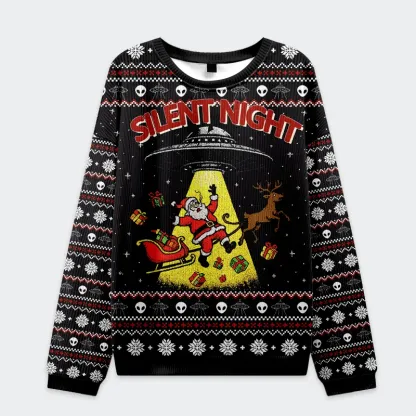 Tokyo-Tiger Santa Claus Was Kidnapped By Aliens Christmas Ugly Sweatshirt