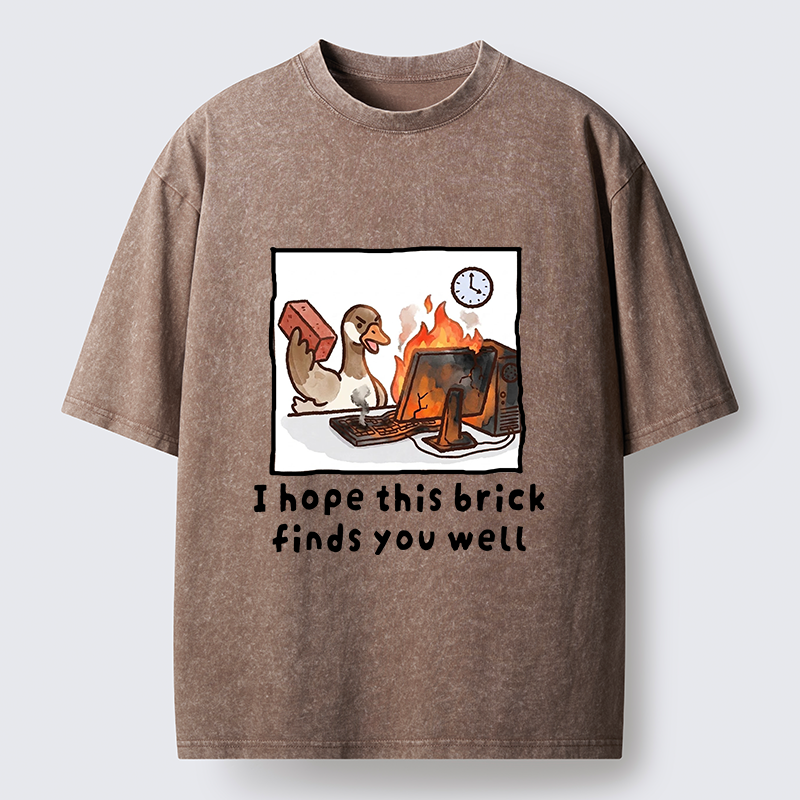 Tokyo-Tiger Office Angry Duck Graphic Washed T-Shirt
