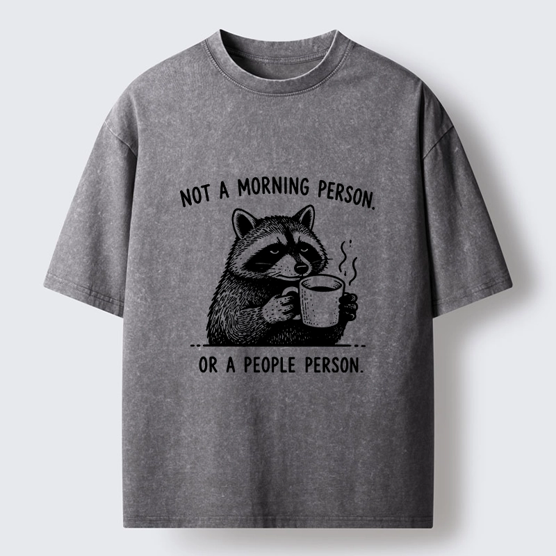 Tokyo‑Tiger Funny Meme Coffee Raccoon Washed T‑Shirt