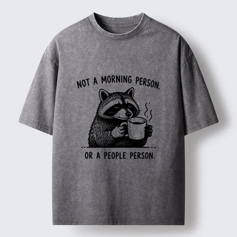 Tokyo‑Tiger Funny Meme Coffee Raccoon Washed T‑Shirt
