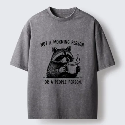Tokyo‑Tiger Funny Meme Coffee Raccoon Washed T‑Shirt