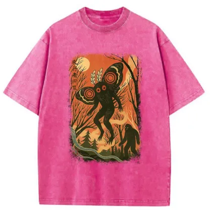 Tokyo-Tiger Vintage Bigfoot And Mothman Washed T-Shirt