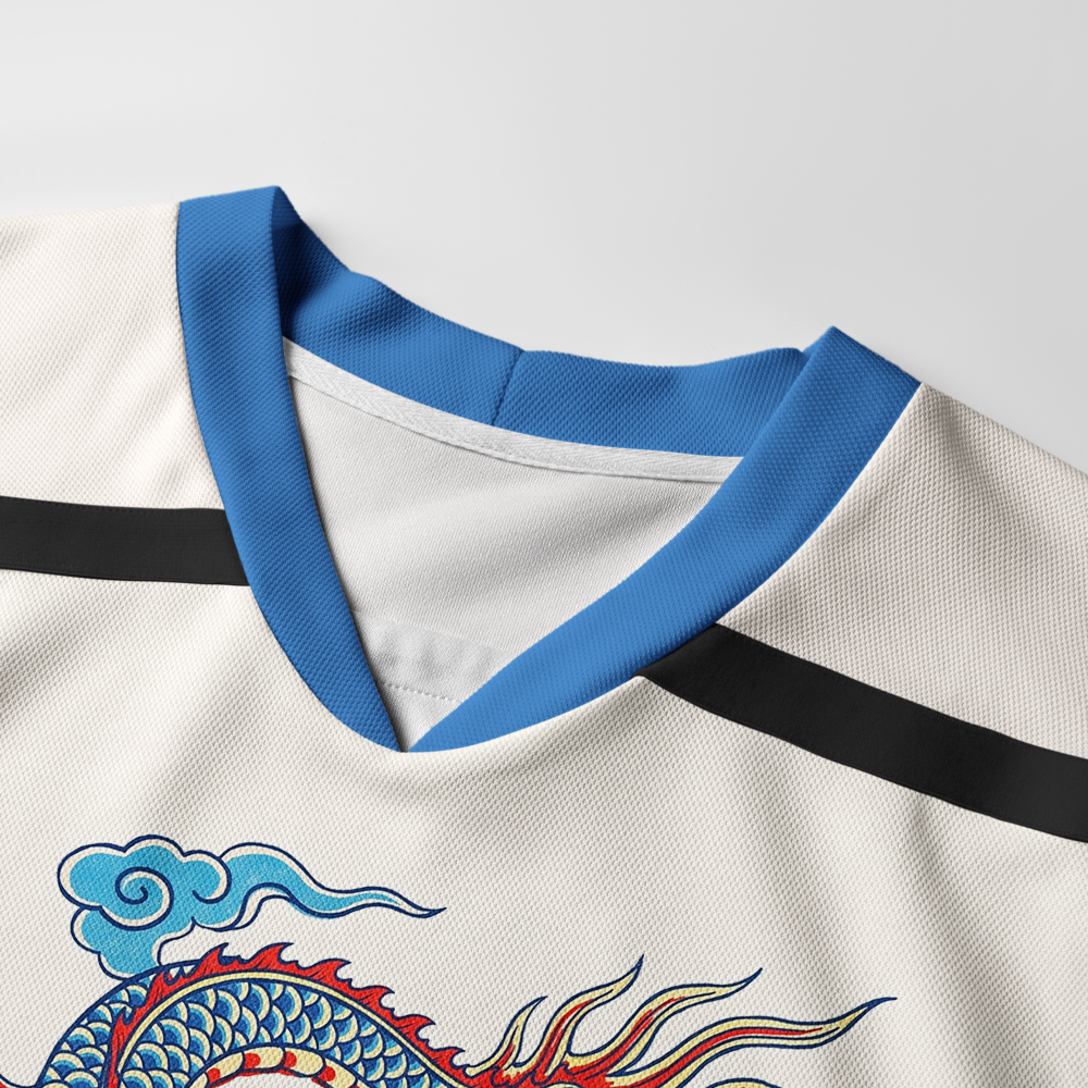 Tokyo-Tiger Traditional Oriental Dragon Cloud Long-Sleeve Hockey Jersey