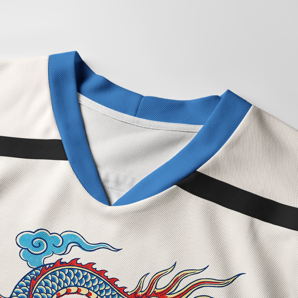 Tokyo-Tiger Traditional Oriental Dragon Cloud Long-Sleeve Hockey Jersey
