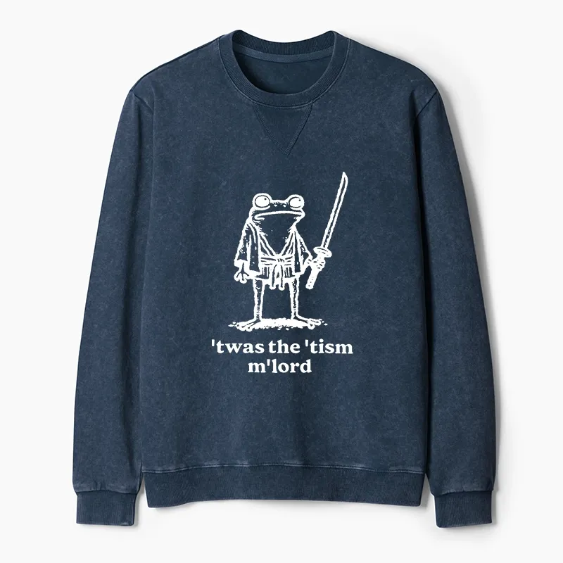 Tokyo-Tiger Focused Samurai Frog Washed Terry Sweatshirt