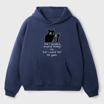 Tokyo-Tiger Black Cat Scratches People Adult Fleece Hoodie