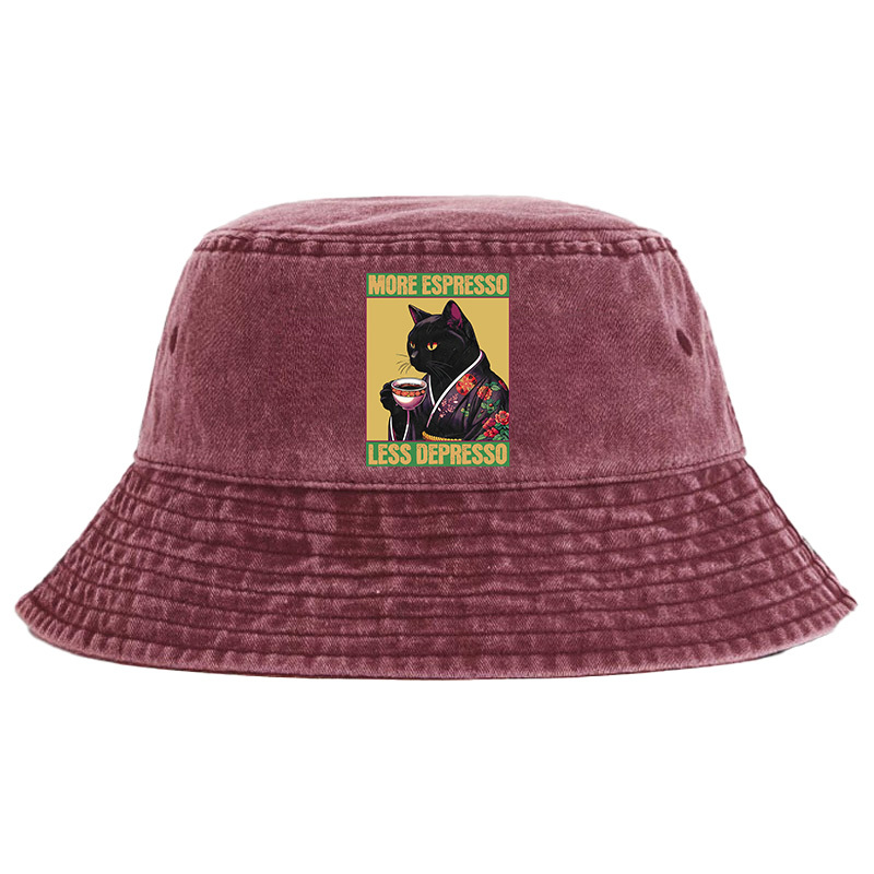 Tokyo-Tiger Up Caffeine Down Depression Washed Bucket Hat