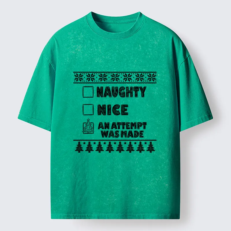 Tokyo-Tiger Santa Checklist Funny Meme Washed T-Shirt