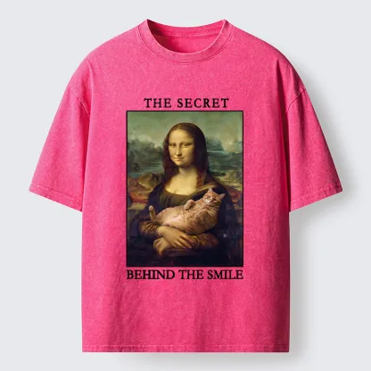 Tokyo‑Tiger Mona Lisa Cat Meme Washed T‑Shirt