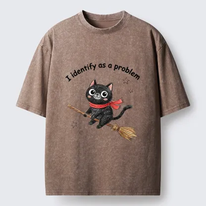 Tokyo-Tiger Funny Magic Cat Meme Washed T-Shirt