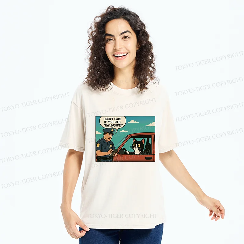 Tokyo-Tiger Cat Gets Ticket For Speeding Washed T-Shirt