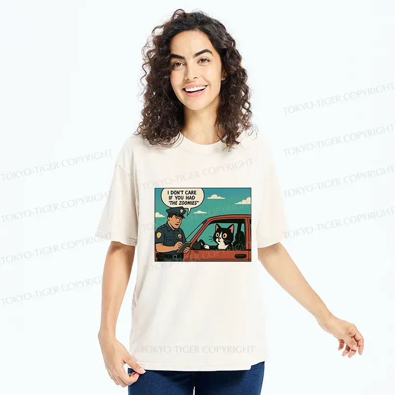 Tokyo-Tiger Cat Gets Ticket For Speeding Washed T-Shirt
