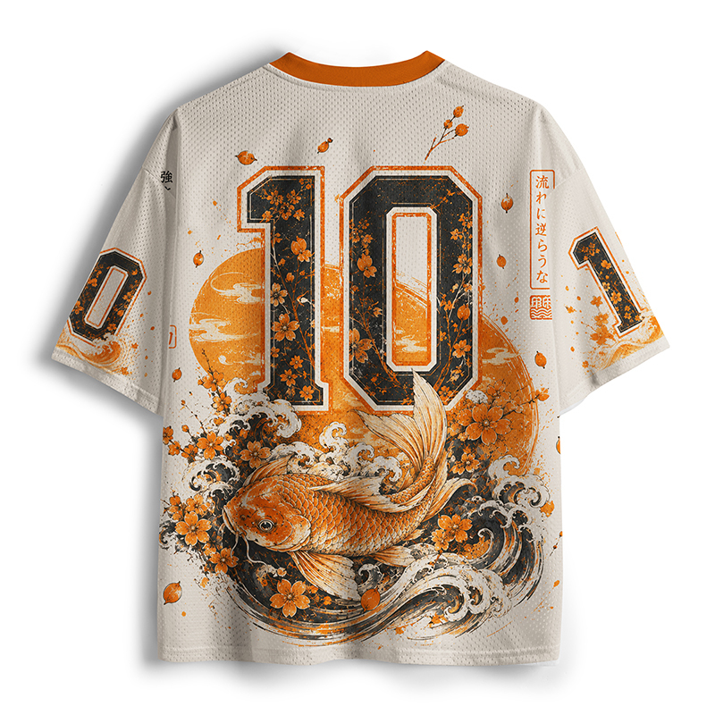 Tokyo-Tiger Koi Skull Art Mesh Jersey