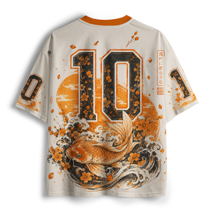 Tokyo-Tiger Koi Skull Art Mesh Jersey