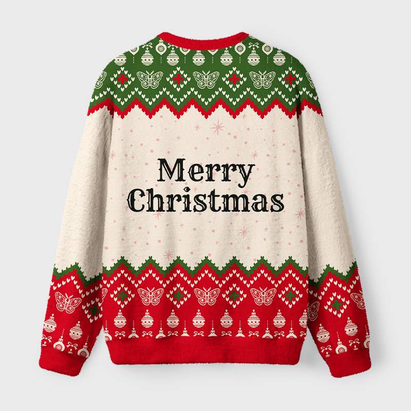 Tokyo-Tiger Funny Mothman Drinking Wine Fuzzy Christmas Ugly Sweatshirt