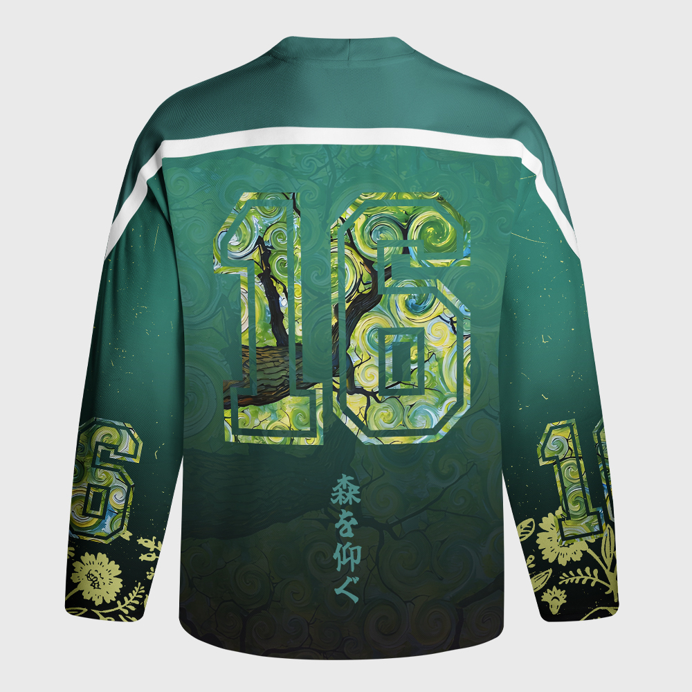 Tokyo-Tiger Swirling Canopy Long-Sleeve Hockey Jersey