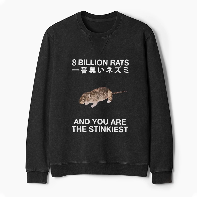 Tokyo-Tiger World's Stinkiest Rat Washed Terry Sweatshirt