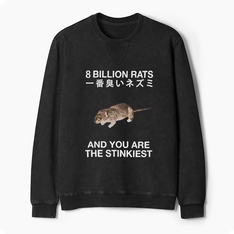 Tokyo-Tiger World's Stinkiest Rat Washed Terry Sweatshirt
