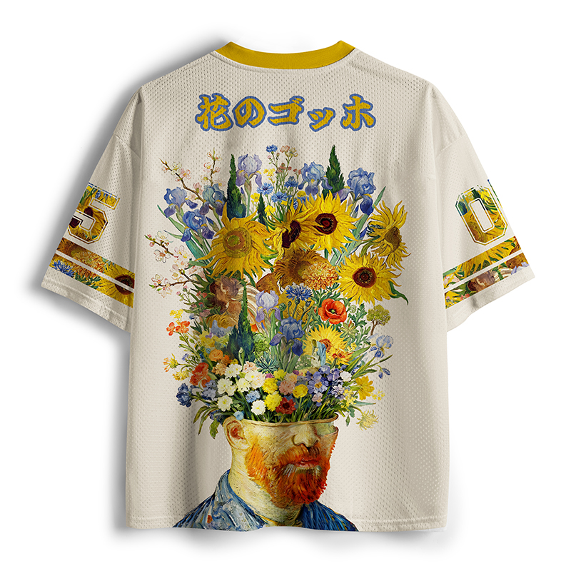 Tokyo-Tiger Floral Van Gogh Mesh Jersey