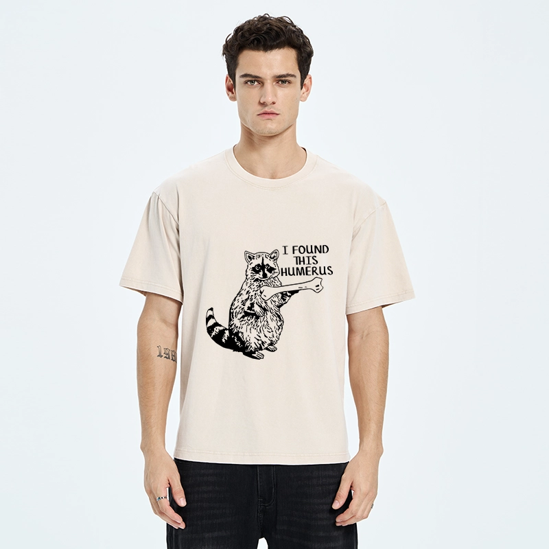 Tokyo-Tiger Raccoon Found This Humerus Meme Washed T-Shirt