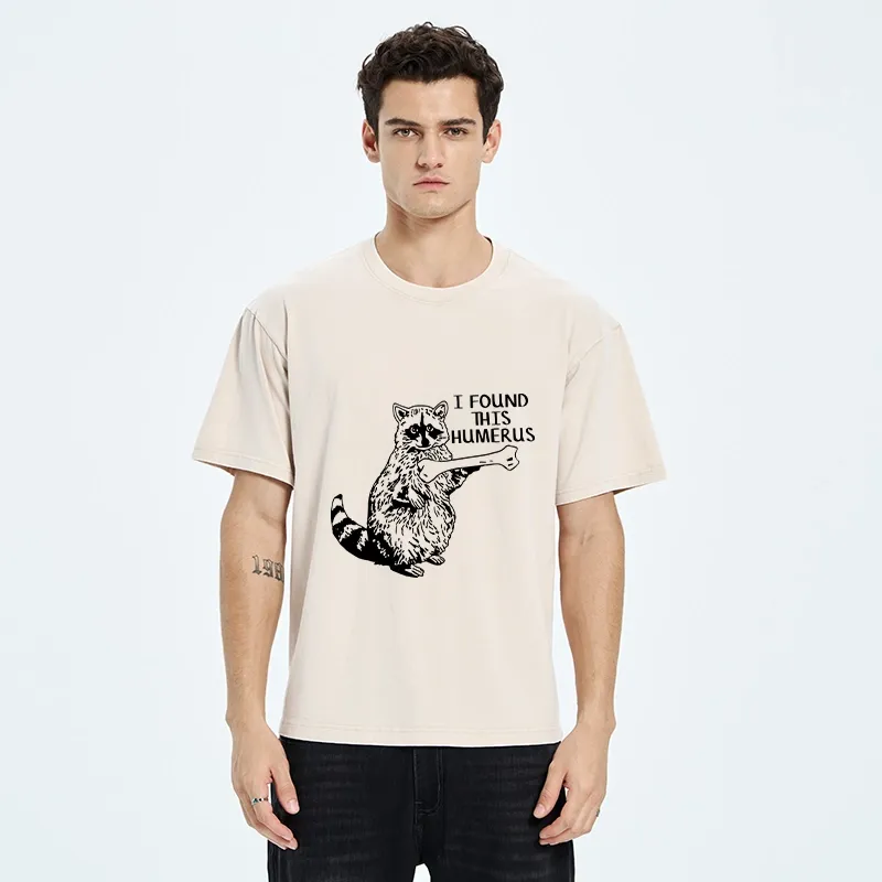 Tokyo-Tiger Raccoon Found This Humerus Meme Washed T-Shirt
