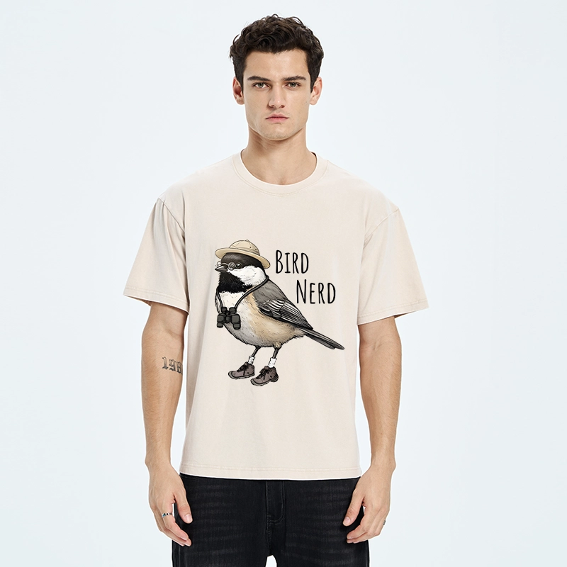 Tokyo-Tiger Bird Nerd Chickadee Explorer Washed T-Shirt