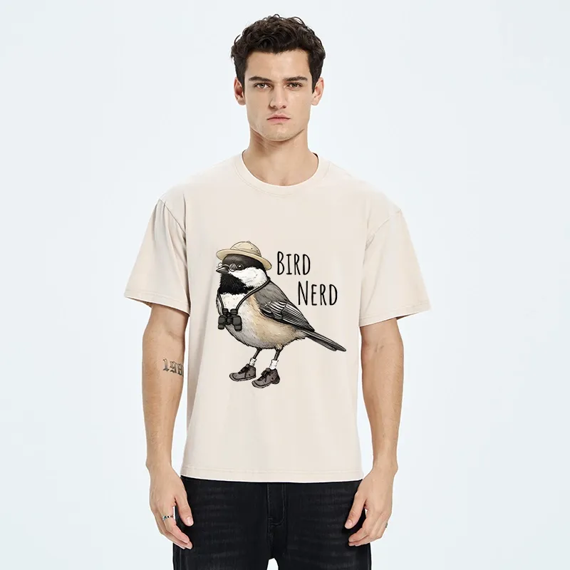 Tokyo-Tiger Bird Nerd Chickadee Explorer Washed T-Shirt