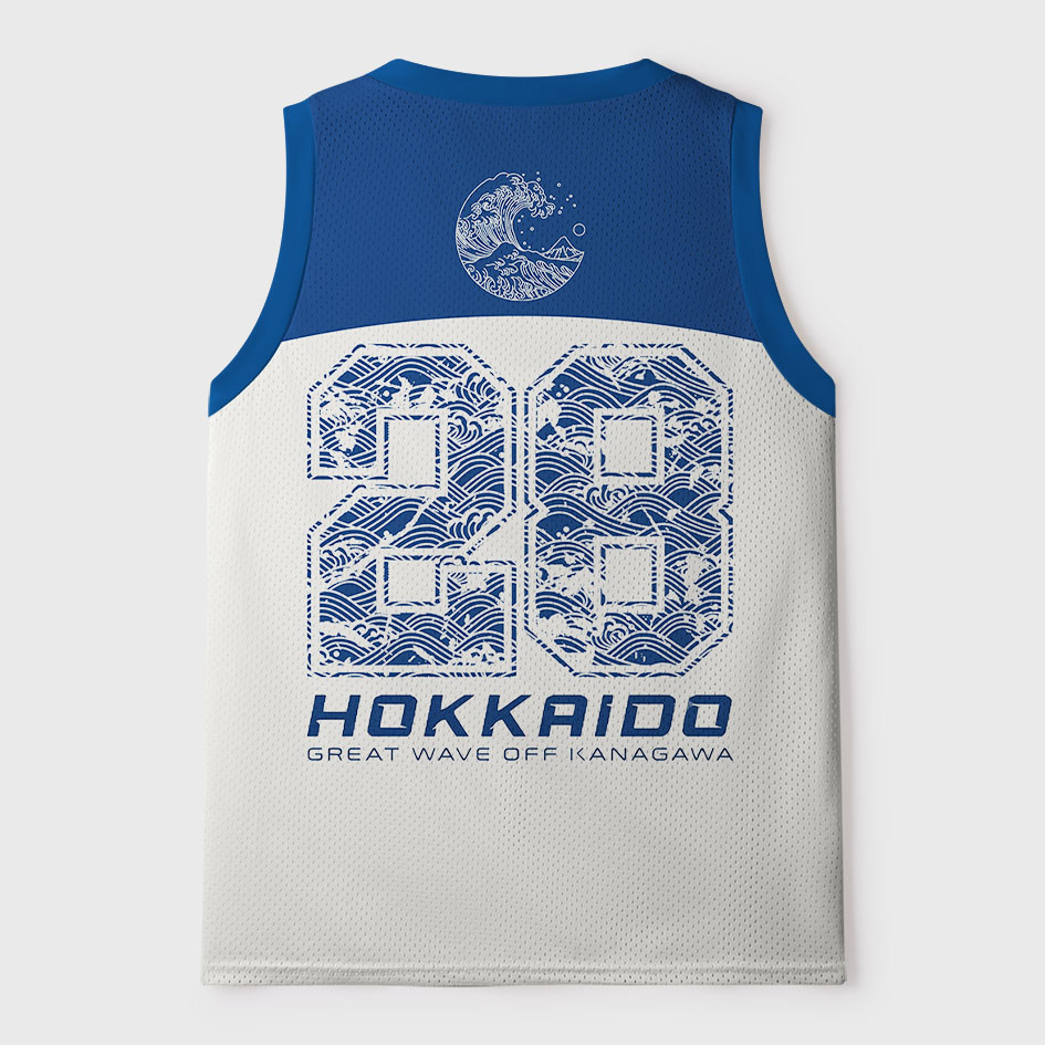 Tokyo-Tiger Vintage Ukiyo-e Great Wave Hokkaido Mesh Tank Top