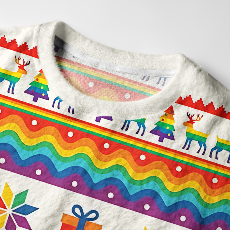 Tokyo-Tiger Bright Colorful Fish Fuzzy Christmas Ugly Sweatshirt
