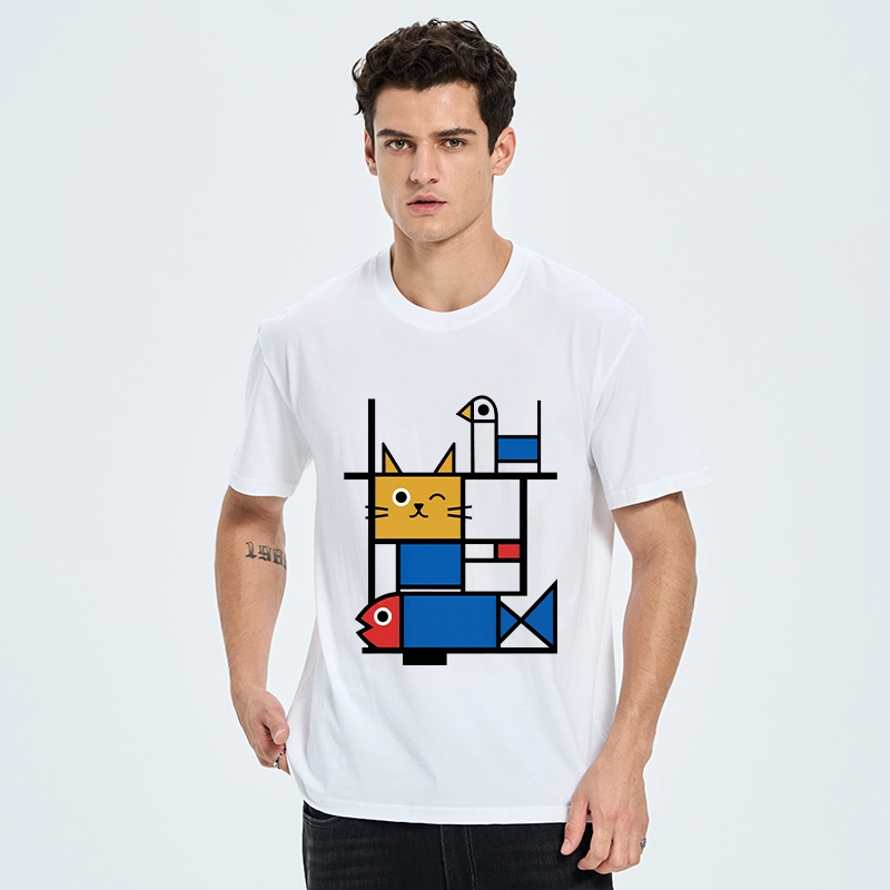 Tokyo-Tiger Retro Geometric Kitty Classic T-Shirt