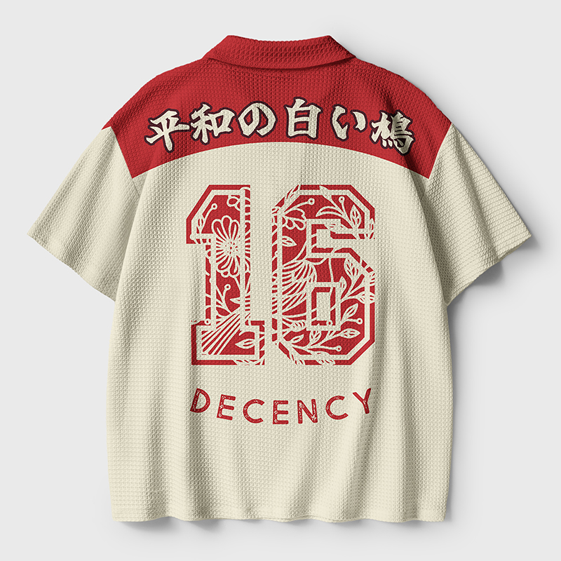Tokyo-Tiger Pigeon That Was Moved Crochet Polo Shirt