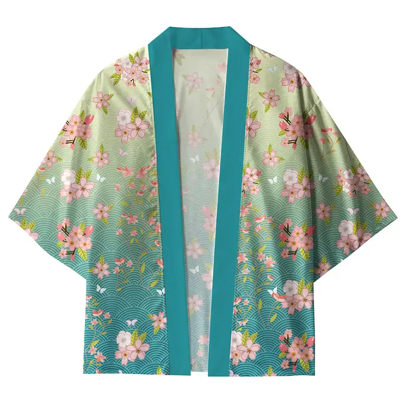 Tokyo-Tiger Pink Cherry Blossoms Kimono Cardigan