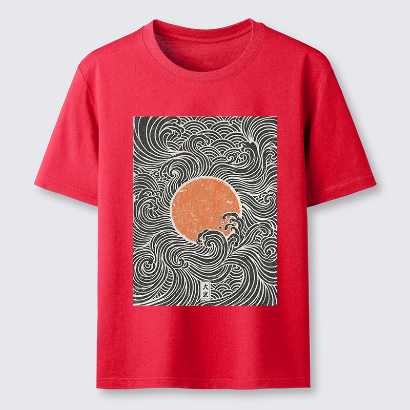 Tokyo-Tiger Ukiyo-e Sun And Waves Classic T-Shirt