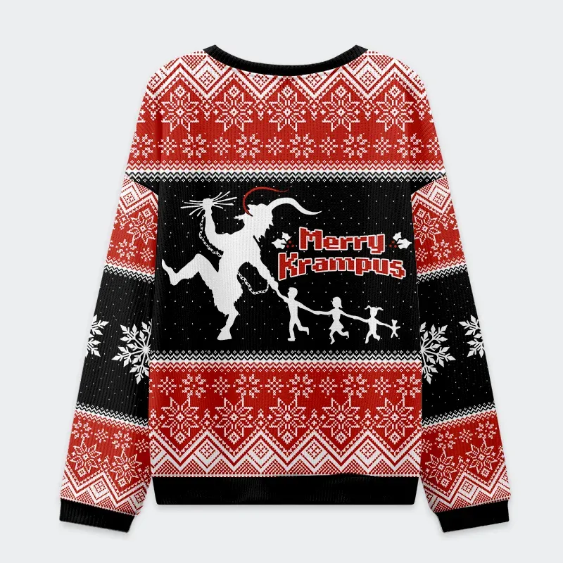 Tokyo-Tiger Krampus Takes Children Christmas Ugly Sweatshirt