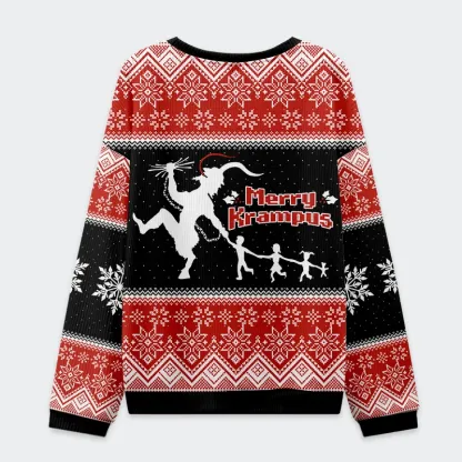 Tokyo-Tiger Krampus Takes Children Christmas Ugly Sweatshirt