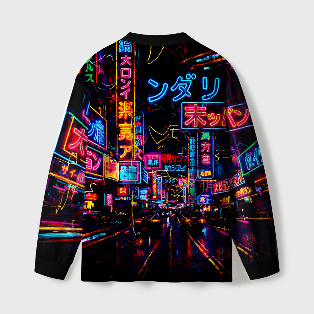 Tokyo-Tiger Japanese Street Scene Eco-Friendly Long Sleeve T-Shirt