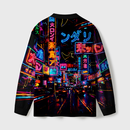 Tokyo-Tiger Japanese Street Scene Eco-Friendly Long Sleeve T-Shirt