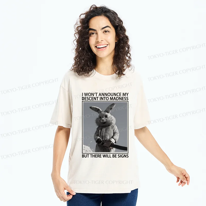 Tokyo-Tiger Rabbit Goes Into Madness Funny Washed T-Shirt