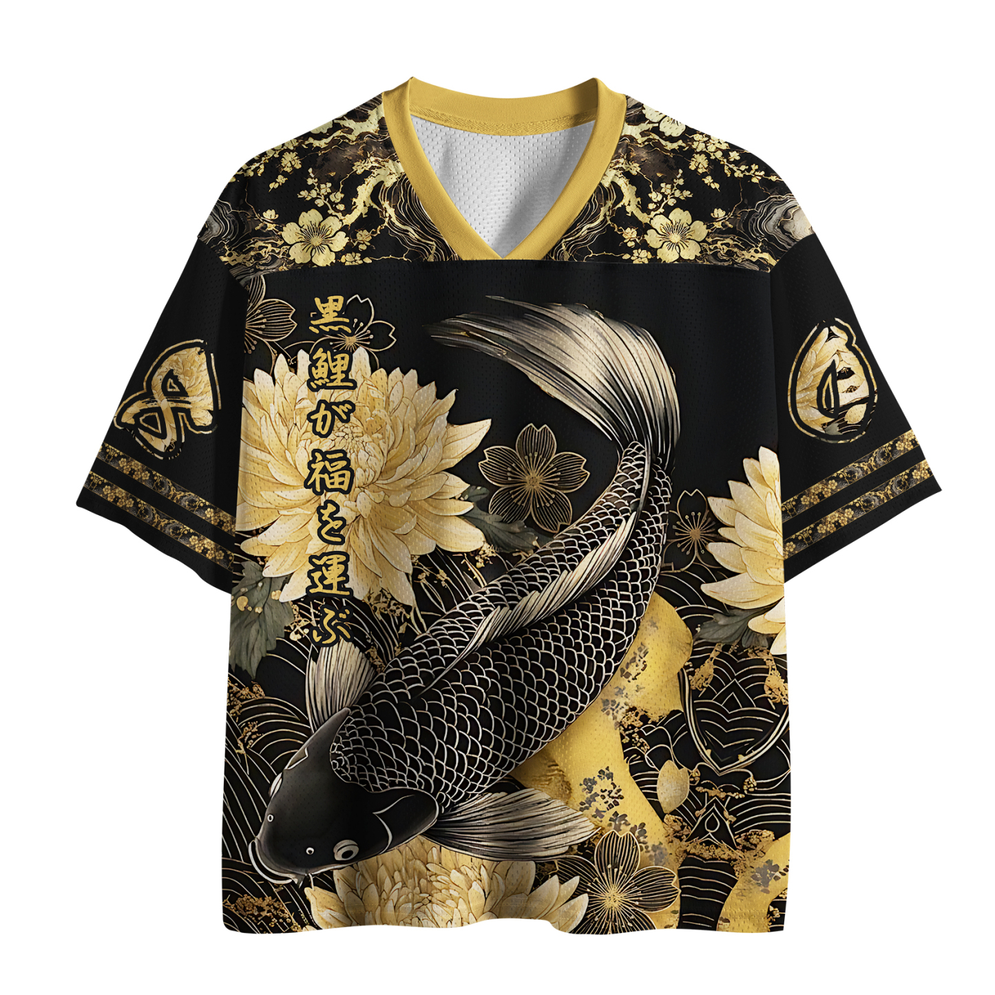 Tokyo-Tiger Black Koi Bringing Blessings Mesh Jersey Sale