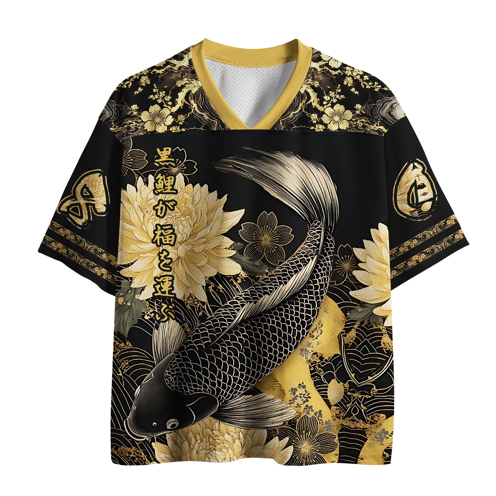 Tokyo-Tiger Black Koi Bringing Blessings Mesh Jersey Sale