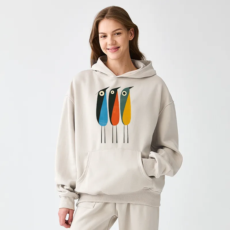 Tokyo-Tiger Bold Shape Birds Adult Fleece Hoodie
