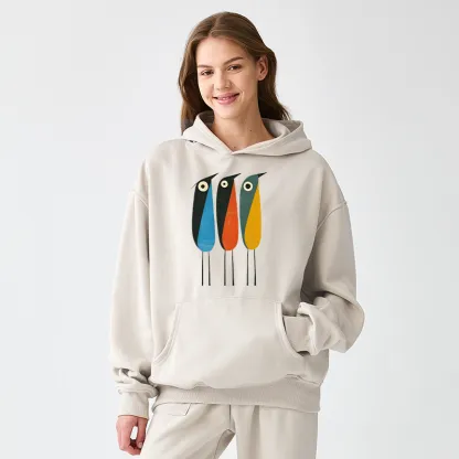 Tokyo-Tiger Bold Shape Birds Adult Fleece Hoodie