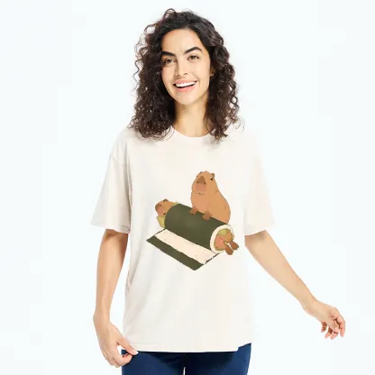 Tokyo-Tiger Capybara Sushi Washed T-Shirt