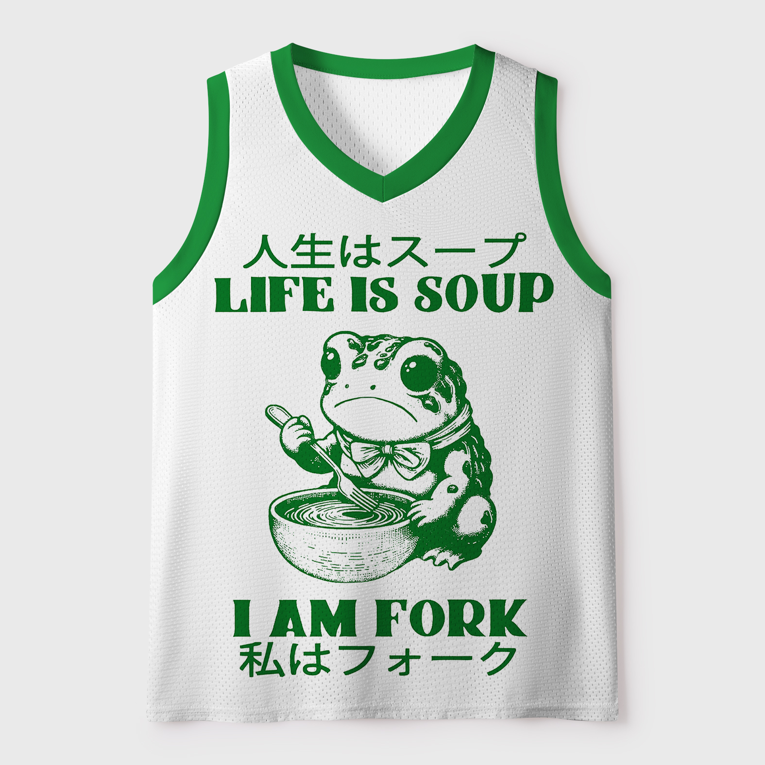 Tokyo-Tiger Cute Frog：Life Is Soup I Am Fork Mesh Tank Top