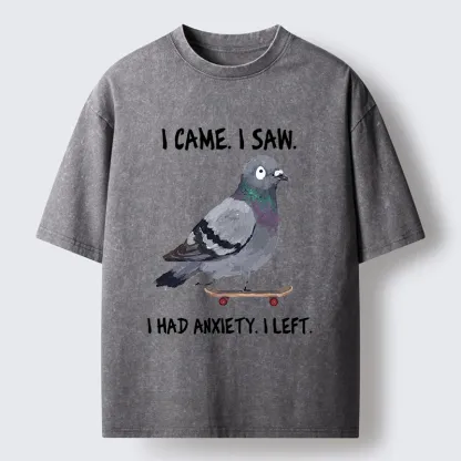 Tokyo-Tiger Skateboard Pigeon Meme Washed T-Shirt