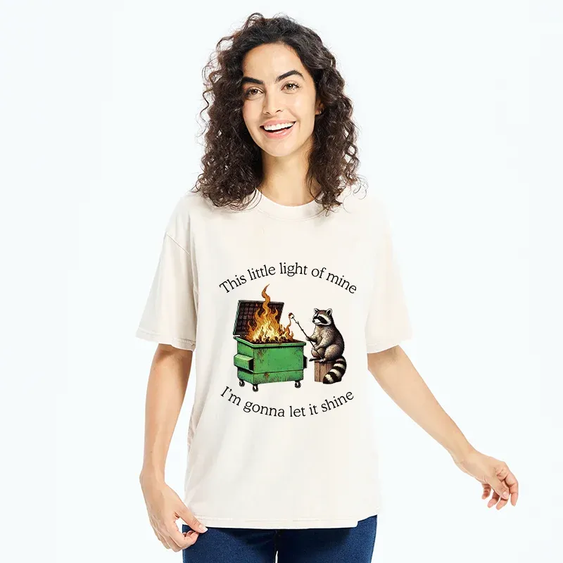 Tokyo-Tiger Raccoon Roasted Marshmallow Washed T-Shirt