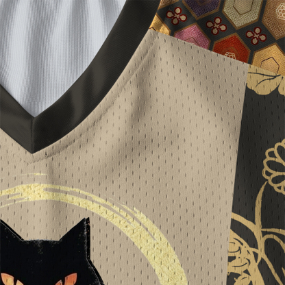 Tokyo-Tiger Samurai Black Cat Paneled Long Sleeve Jersey