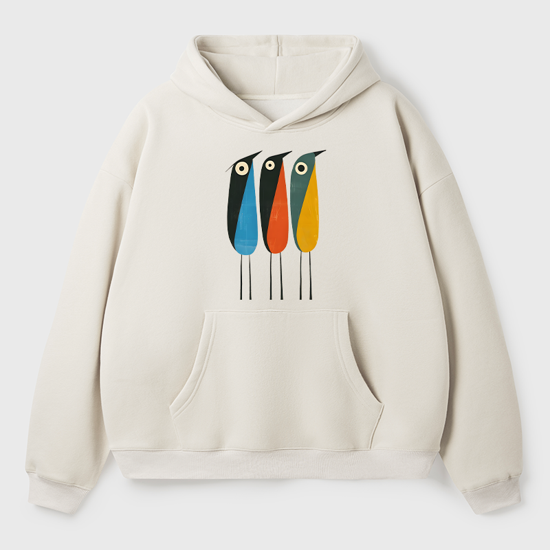 Tokyo-Tiger Bold Shape Birds Adult Fleece Hoodie